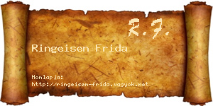 Ringeisen Frida névjegykártya